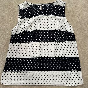 Talbots Black and White Polka Dot Blouse